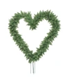 Northlight 22" Green Pine Artificial Heart Shape Wreath With Ground Stakes In Green