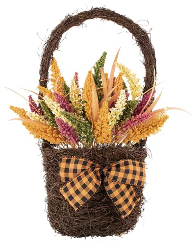Northlight 22in Autumn Harvest Hanging Basket In Orange