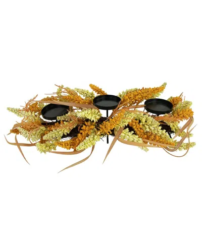 Northlight 22in Autumn Harvest Triple Candle Holder In Orange