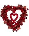 Northlight Heart Shaped Glittered Valentine's Day Wreath In Red