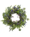 Northlight 22in Lavender & Foliage Artificial Floral Wreath In Purple