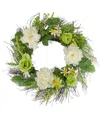Northlight Mixed Floral Artificial Spring Wreath, 22" In Green