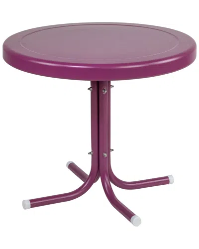 Northlight 22in Outdoor Retro Tulip Steel Side Table In Purple