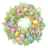 Northlight 22in Pastel Egg And Ribbons Unlit Wreath In Multi