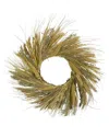 Northlight 22in Wheat & Straw Artificial Fall Harvest Wreath In Brown