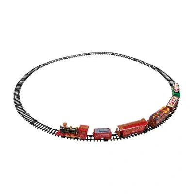 Northlight 22pc Red Battery Operated Lighted And Animated Train Set With Music And Sound Christmas Tabletop Dec In Multi