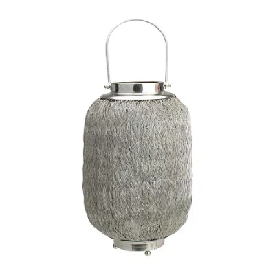 Northlight 23'' Beach Day Contemporary Chic Large Wire Woven Hurricane Pillar Candle Holder In Silver