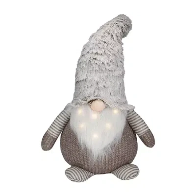 Northlight 23.5in Led Lighted Brown And White Knit Christmas Christmas Gnome In Sand