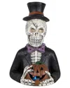 Northlight 23.5" Led Lighted Skeleton With Jack-o-lantern Halloween Decoration In White