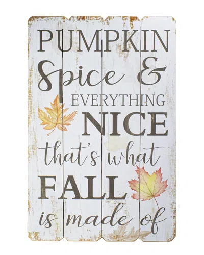 Northlight 23.5in White-washed Pumpkin Spice Everything Nice Wall Decor