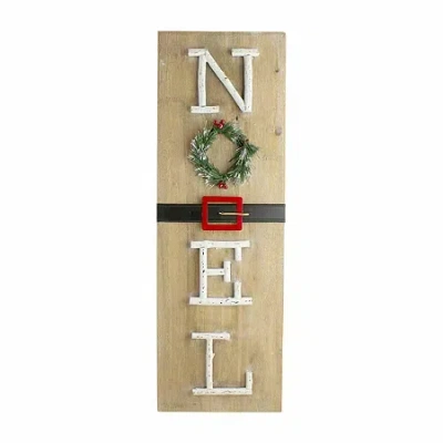 Northlight 23.75" Wooden Santas Belt Wall Sign In Multi