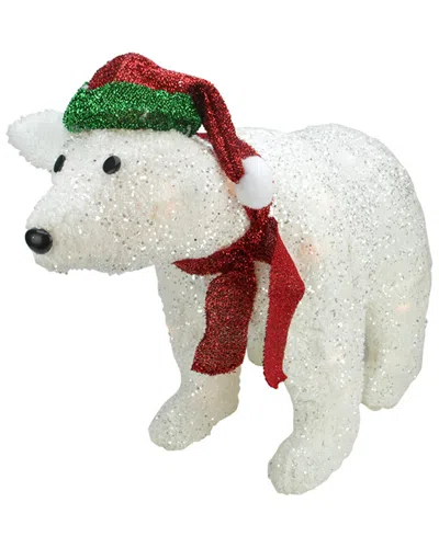 Northlight 23in Lighted White Glittered Polar Bear Christmas