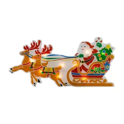 Northlight 23in Santa And Reindeer Christmas Window Decor In Multi