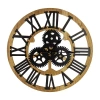 Northlight 24" Battery Operated Roman Numeral With Cogs Wall Clock In Brown