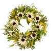 Northlight 24" Beige Sunflowers Artificial Fall Harvest Wreath In Multi