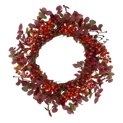Northlight 24" Berries Artificial Wreath In Red