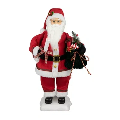 Northlight 24-inch Animated Candle Musical Christmas Santa Figurine In Red