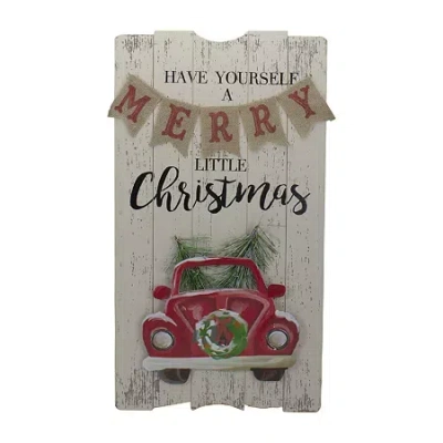 Northlight 24-inch Merry Little Vintage Red Truck Wall Sign In Multi
