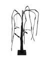Northlight 24" Led Lighted Black Glittered Halloween Willow Tree With Bats In Black