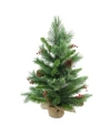 Northlight 24" Mixed Cashmere Berry Pine Artificial Christmas Tree In Green