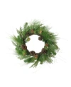 Northlight 24" Pine Cones And Mixed Pine Needles Christmas Wreath In Green