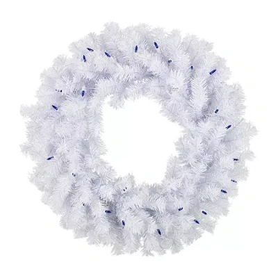 Northlight 24" Pre Lit Geneva Spruce Artificial Wreath In White