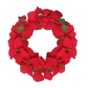 Northlight 24" Red Artificial Poinsettia Flower Unlit Wreath In Red