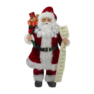 Northlight 24'' Santa Claus With Bag Of Gifts And Naughty Or Nice List Christmas Figure In Multi