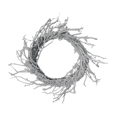 Northlight 24" Snow Flocked Iridescent Glitter Wreath In White