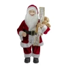Northlight 24" Standing Santa With Teddy Bear And List Christmas Figurine In Yellow