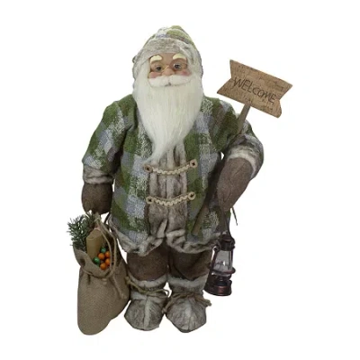 Northlight 24" Standing Welcome Santa Christmas Figurine In Brown