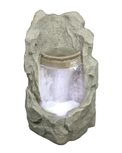 Northlight 24.5in Led Lighted Raised Stone Basin Outdoor Garden Water Fountain
