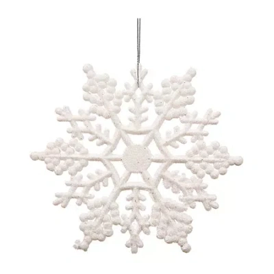 Northlight 24ct White Glitter Snowflake Christmas Ornaments 4"