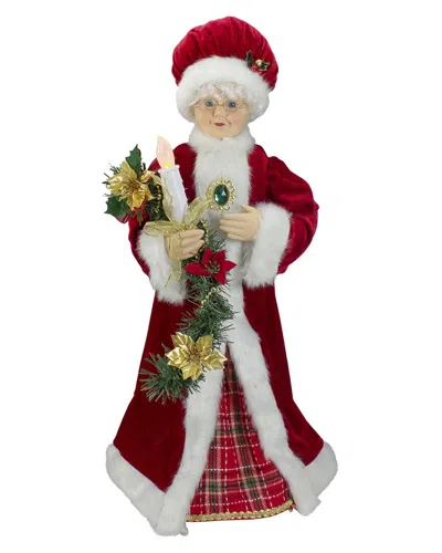Northlight 24in Animated Mrs. Claus With Lighted Candle Figure In Multi