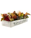 Northlight 24in Autumn Harvest 3-piece Candle Holder In A Rustic Wooden Box  Centerpiece In Red