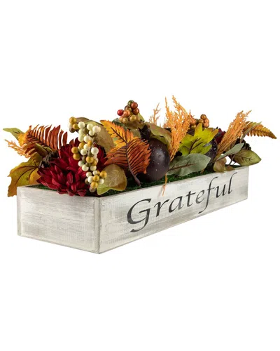 Northlight 24in Autumn Harvest 3-piece Candle Holder In A Rustic Wooden Box  Centerpiece In Red