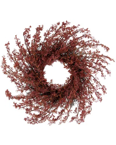 Northlight 24in Autumn Harvest Burgundy Berry Artificial Wreath In Red