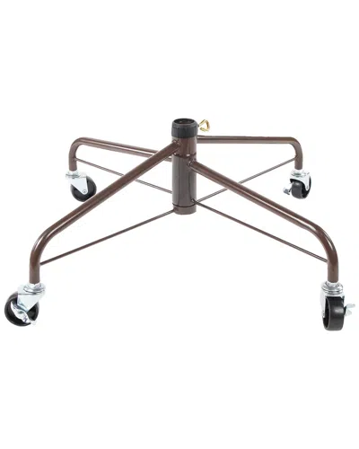 Northlight 24in Brown Metal Rolling Artificial Christmas Tree Stand For 6ft -  9ft Trees