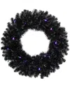Northlight 24in Crystal Pine Artificial Halloween Wreath In Black