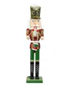 Northlight 24in Decorative Red Green & Gold Wooden Christmas Nutcracker Drummer