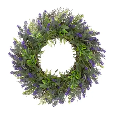 Northlight 24in Lavender And Foliage Purple Wreath In Multi