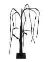 Northlight 24" Led Lighted Black Glittered Halloween Willow Tree With Bats In Black