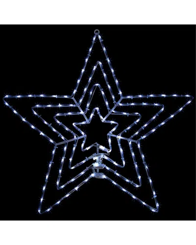 Northlight 24in Led Lighted Layered Stars 8 Function Christmas Window Silhouette In White