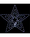 Northlight 24in Led Lighted Layered Stars 8 Function Christmas Window Silhouette In White