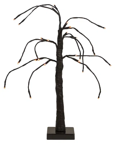 Northlight 24in Led Lighted Weeping Halloween Twig Tree In Orange