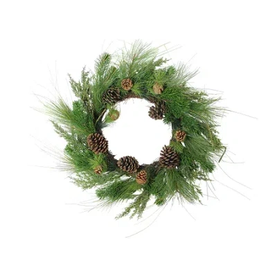Northlight 24in Pine Cones And Needles Wreath In Multi