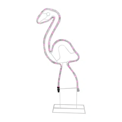 Northlight 24in Pink Flamingo Led Rope Light Silhouette Summer Yard Art