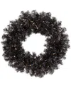 Northlight 24in Pre-lit Artificial Halloween Tinsel Wreath In Black