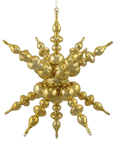 Northlight 24in Shiny Gold 3d Sunburst Snowflake Commercial Christmas Ornament