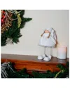 Northlight 24in Snowy Woodlands Plush White Angel Bobble Girl Christmas Figure